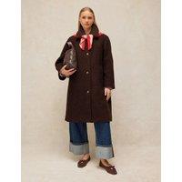 White Stuff Kelsey Wool Rich Boucl Coat Dark Brown