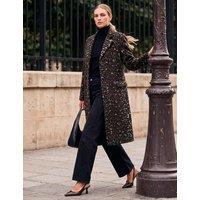 Roman Animal Print Tailored Coat Brown