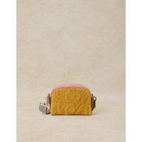 White Stuff Leather Quilted Cross Body Bag Yellow Mix