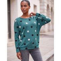 Roman Spot Print Crew Neck Top Green