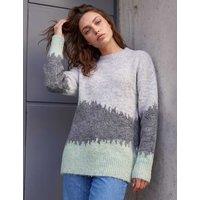 Roman Petite Abstract Colour Block Jumper Grey Mix