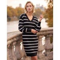 Roman Striped Knee Length Jumper Dress Black