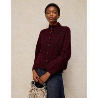 White Stuff Funnel Neck Cardigan Plum