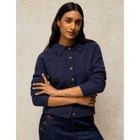 White Stuff Wool Rich Collared Cardigan Dark Navy