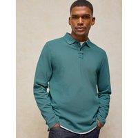 White Stuff Pure Cotton Knitted Polo Shirt Teal