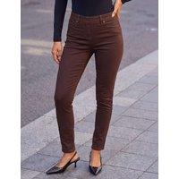 Roman Stretch Denim Elasticated Waist Jeggings Chocolate
