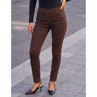 Roman Stretch Denim Elasticated Waist Jeggings Chocolate