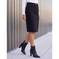 Roman Denim Stretch A-Line Skirt Black
