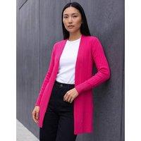 Roman Ribbed Edge to Edge Longline Cardigan Red