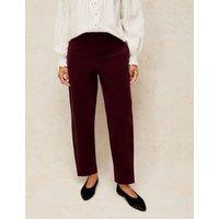 White Stuff Cord Straight Leg Cropped Trousers Plum