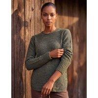 Roman Button Detail Curved Hem Jumper Khaki