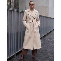 Roman Belted Tailored Coat Cream