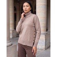 Roman Roll Neck Button Side Detail Jumper Beige