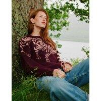 White Stuff Tiger Stripe Jumper With Wool Plum
