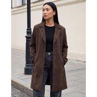 Roman Suedette Coat Chocolate