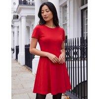 Roman Petite Ponte Skater Mini Dress Red
