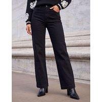 Roman Petite High Waisted Stretch Wide Leg Jeans Black