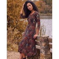 Roman Printed Knee Length Skater Dress Copper