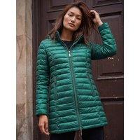 Roman Quilted Hooded Longline Puffer Coat Green