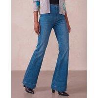 Roman Petite High Waisted Stretch Flared Jeans Denim