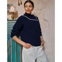 White Stuff Wool Rich Collared Jumper Dark Navy