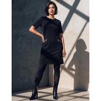 Roman Petite Zip Detail Knee Length Shift Dress Black