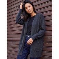 Roman Edge to Edge Pocket Longline Cardigan Charcoal