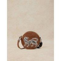 White Stuff Leather Tiger Cross Body Bag Tan