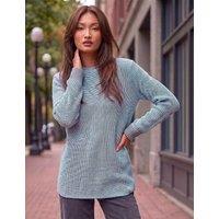 Roman Contrast Cuff Knitted Jumper Blue