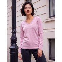 Roman Petite Embellished V-Neck Jumper Light Pink