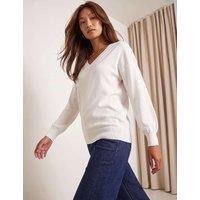 Roman V-Neck Jumper Ivory