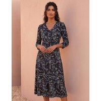 Roman Abstract Crossover Stretch Midi Dress Lime Green
