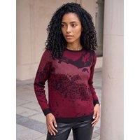 Roman Sparkly Animal Print Jumper Red