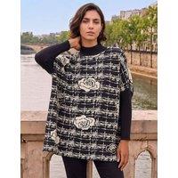 Roman Checked Relaxed Jumper Black