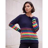 Roman Striped Crew Neck Jumper and Scarf Set Multi