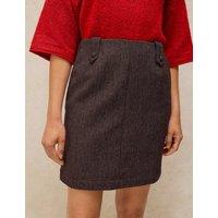 White Stuff Wool Blend Tweed Mini Column Skirt Plum
