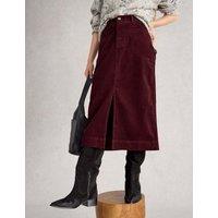 White Stuff Cord Midi A-Line Skirt Black