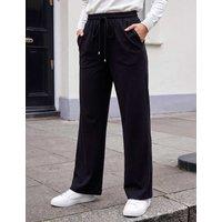 Roman Petite Ponte Drawstring Wide Leg Trousers Black