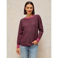 White Stuff Nep Yarn Crew Neck Jumper Plum