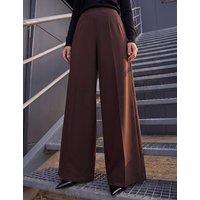 Roman Petite Ponte Wide Leg Trousers Chocolate