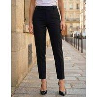 Roman Straight Leg Ankle Grazer Trousers with Stretch Black
