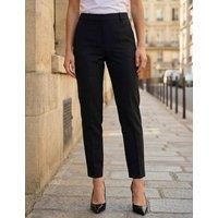 Roman Straight Leg Ankle Grazer Trousers with Stretch Black