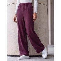 Roman Petite Textured Wide Leg Trousers Cherry Red