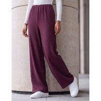 Roman Petite Textured Wide Leg Trousers Cherry Red