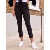 Roman Elasticated Waist Cropped Trousers with Stretch Black