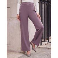 Roman Petite Ponte Wide Leg Trousers Taupe