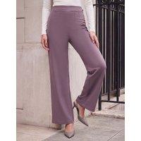 Roman Petite Ponte Wide Leg Trousers Taupe