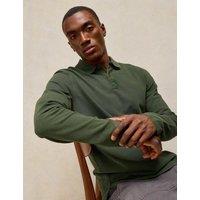 White Stuff Pure Cotton Knitted Polo Shirt Dark Green