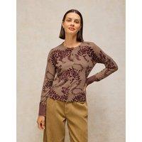 White Stuff Pure Cotton Patterned Cardigan Natural Mix