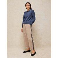 White Stuff Pure Cotton Utility Barrel Leg Trousers Natural